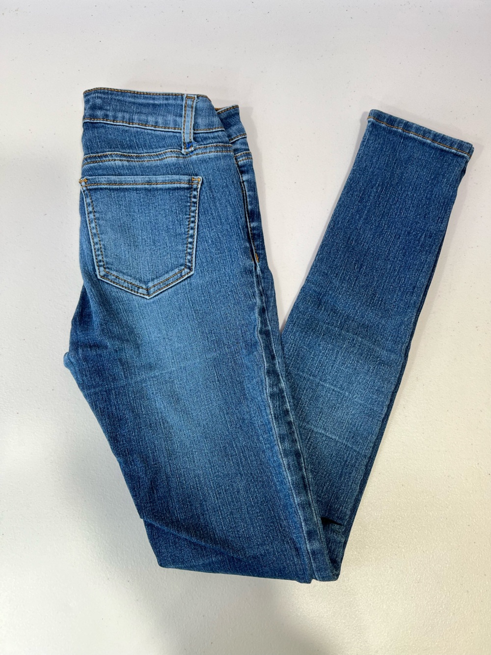 Wax Jean Women’s Medium Blue Straight Jeans with Contrast Stitching